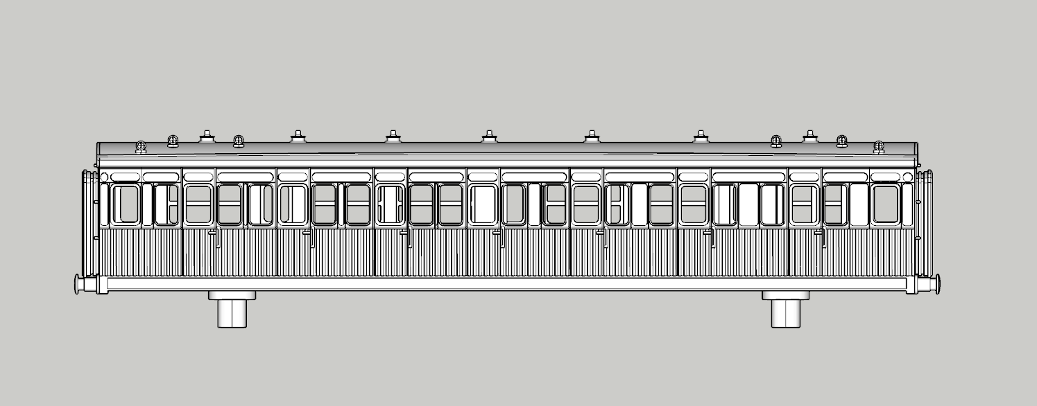 (image for) HR 50ft 7 cmpt Composite Corridor Coach - d12